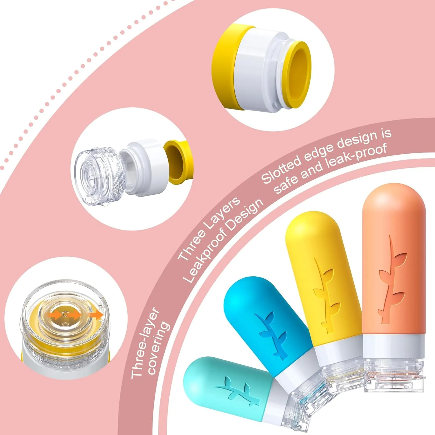 18pack Travel Bottles for Toiletries,TSA Approved Silicone Travel Containers jar for Toiletries,Leak Proof Refillable Liqus Shampoo And Conditioner Travel Essentials toiletry Bottles