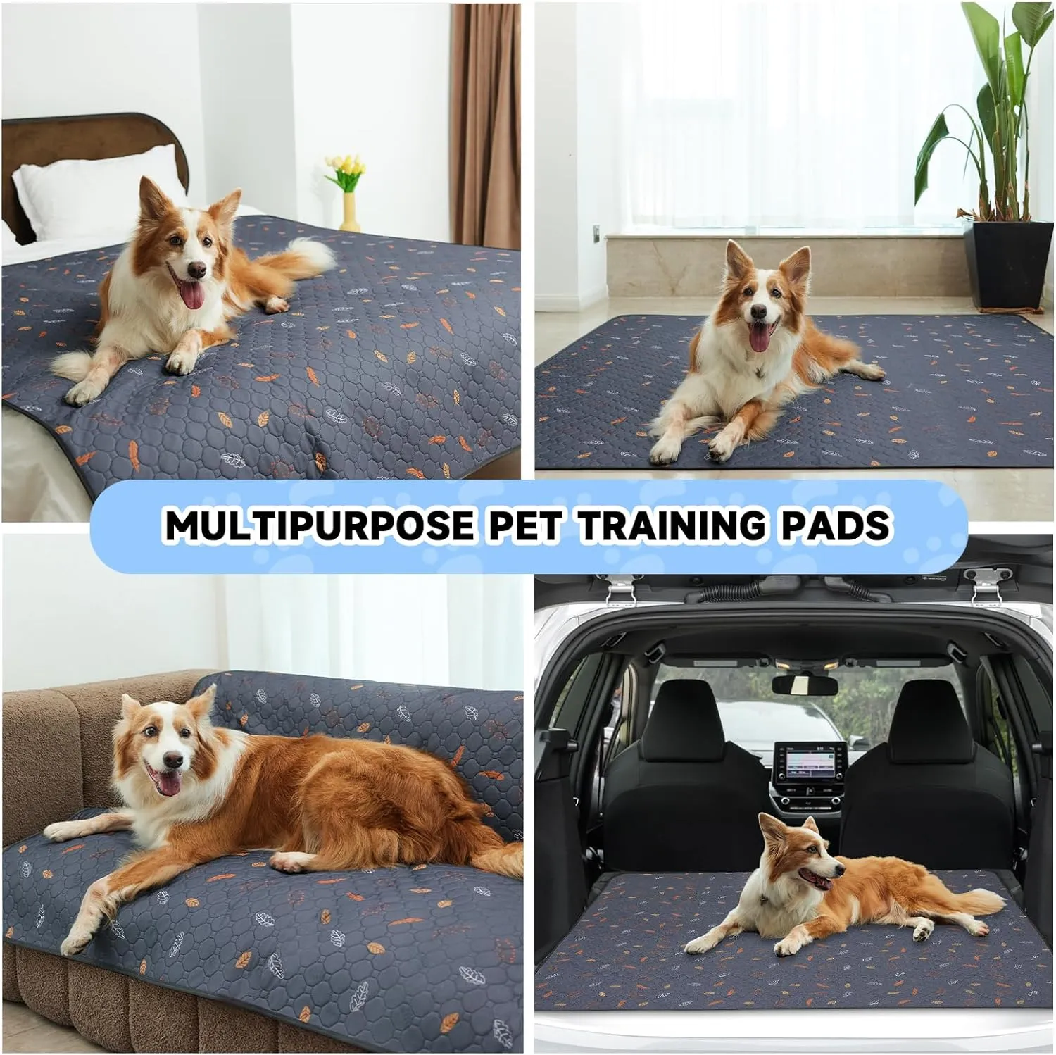 2-Pack Large Reusable Dog Mat for Floor, Dog Playpen, Non-Slip Waterproof Super Absorbent Washable Pee Pads for Dogs, Pet Whelping Pads, Potty Training - Pink, 36" x 72"