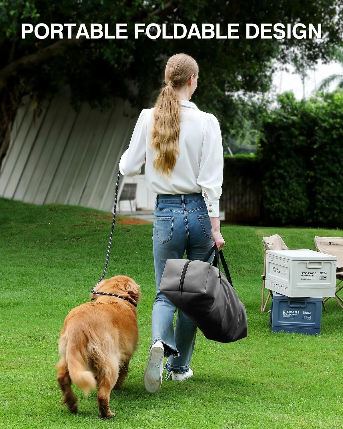 30 Inch Collapsible Travel Dog Crate for Medium Large Dogs, Portable Dog Crate 4-Door Foldable Soft Kennel with Chew-Proof Mesh Windows for Indoor & Outdoor Travel,with Storage Bag,Grey