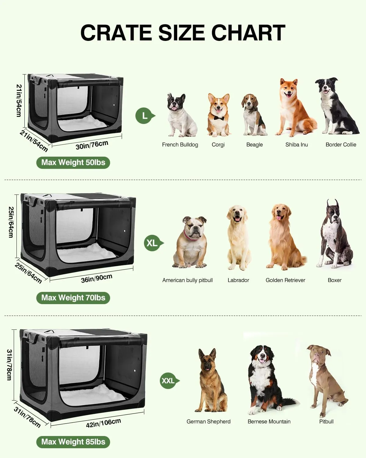 30 Inch Collapsible Travel Dog Crate for Medium Large Dogs, Portable Dog Crate 4-Door Foldable Soft Kennel with Chew-Proof Mesh Windows for Indoor & Outdoor Travel,with Storage Bag,Grey
