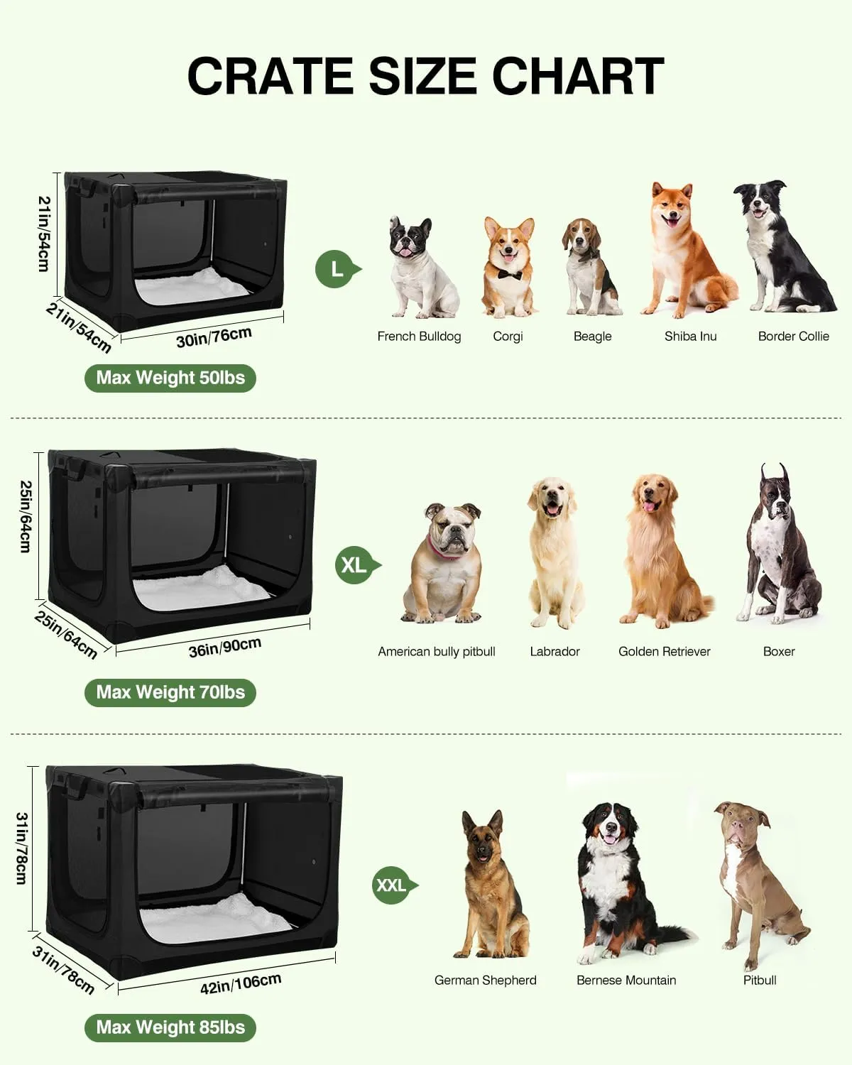 36 Inch Collapsible Travel Dog Crate for Medium Large Dogs, Portable Dog Crate 4-Door Foldable Soft Kennel with Chew-Proof Mesh Windows for Indoor & Outdoor Travel,with Storage Bag,Black