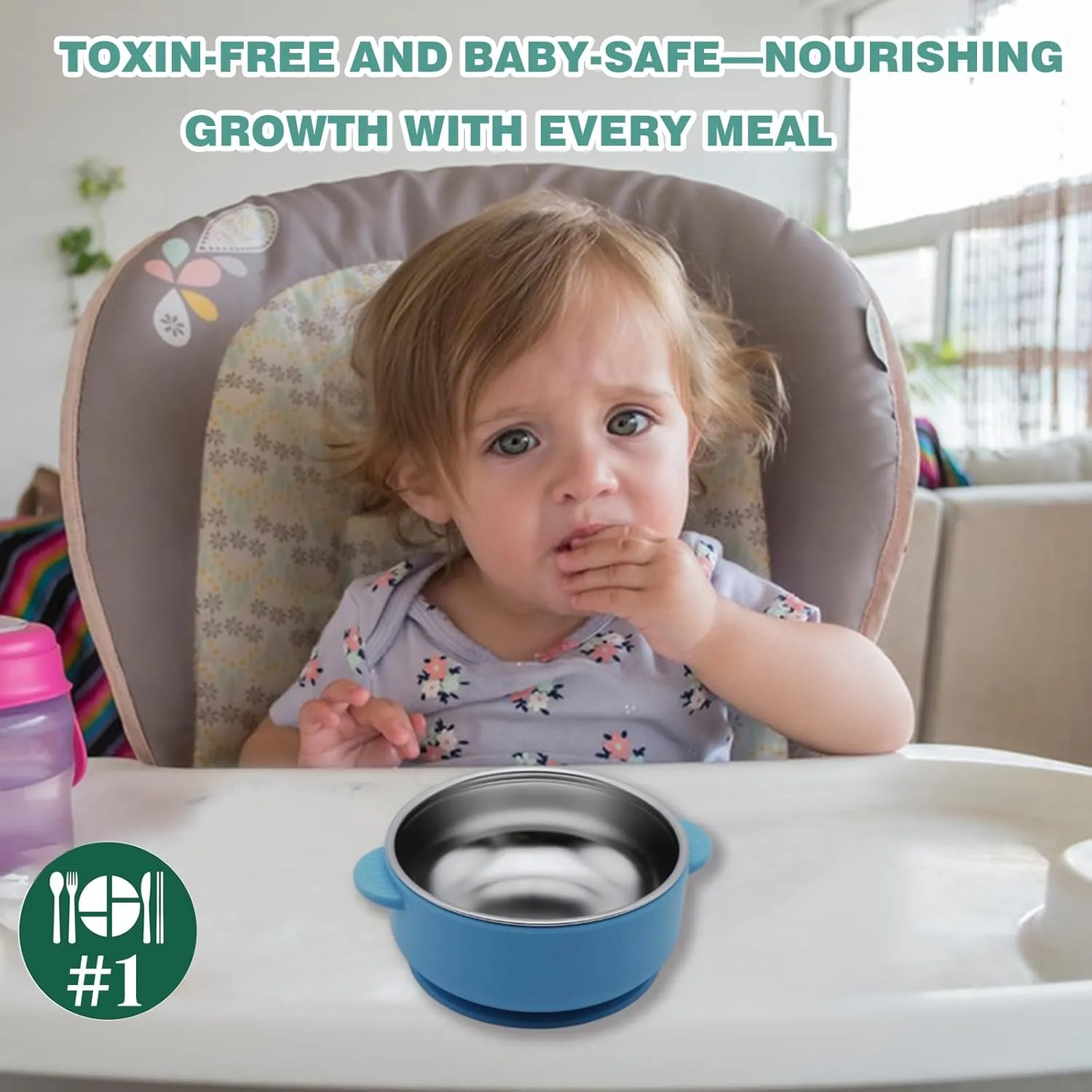 4 Pack 304 Stainless Steel Baby Bowls with Suction & Removable Non-Slip Silicone Shell, Anti-Scald Snack Bowls for Toddlers & Kids Feeding  BPA-Free, Easy to Clean (4 Colors)