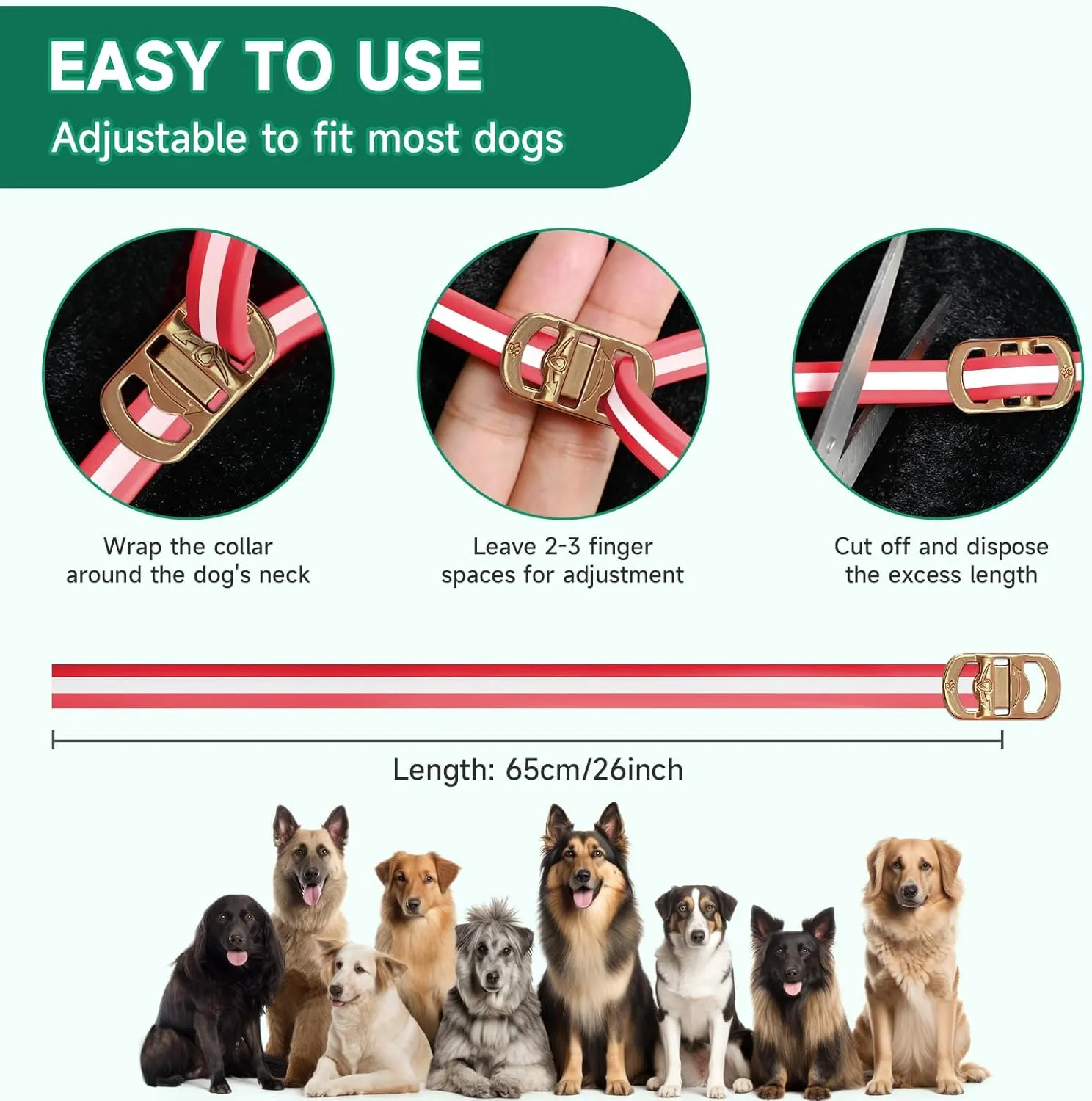4 Pack Flea Collar for Dogs, Adjustable Flea and Tick Collar for Dogs, 32-Month Flea and Tick Prevention for Dogs, Dog Flea and Tick Collar, Water-Resistant Dog Flea Collars, Red & White
