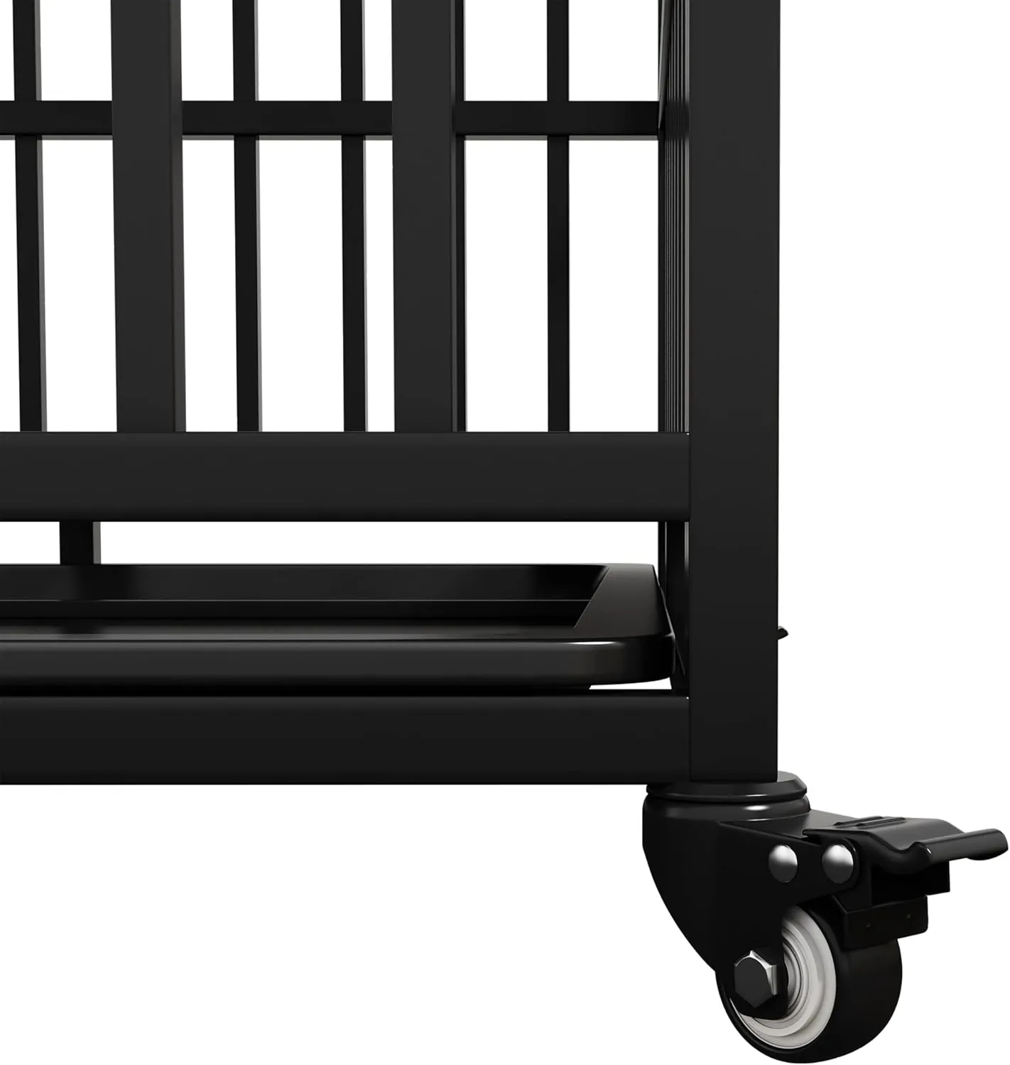 54" Heavy Duty Dog Crate Large Dog cage Strong Metal Dog Kennels and Crates for Large Dogs Top Open with 2 Doors 4 Lockable Wheels 2 Removable Trays