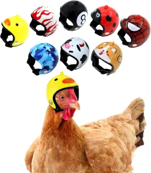 8 Pcs Chicken Helmet Safety Chicken Hats Adjustable Elastic Helmet Hens Helmet Parrot Bird Hat Pet Costumes for Small Pet Chicken Parakeet Pet Supplies