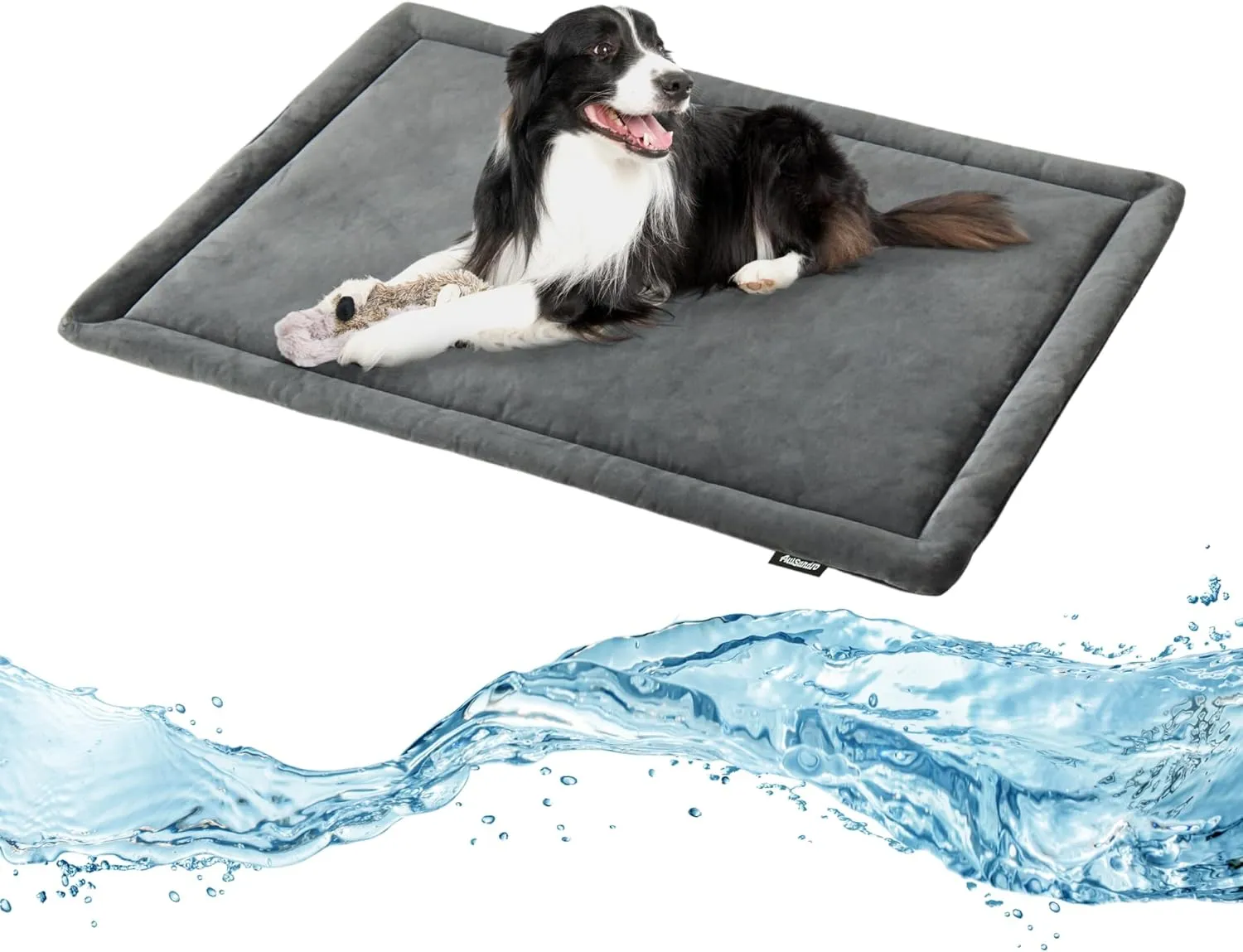 Allisandro Water-Proof Dog Bed, Washable Mat Crate Pad, Durable Pet Beds Soft Dog Mattress, Anti-Slip Kennel Pads for Dogs, Cats and Small Animal, Grey (36 x 23 Inches)