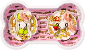 Anti-Choking & Non-Slip Interactive Dog Slow Feeder Bowl - Maze Puzzle Feeder, Bloat Stop, Large Breed Dogs - Pink