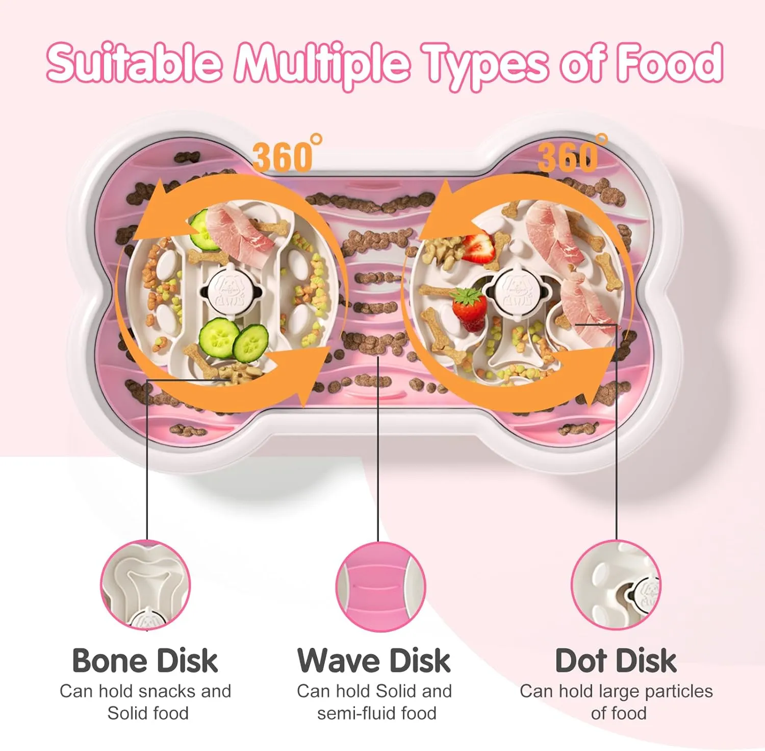 Anti-Choking & Non-Slip Interactive Dog Slow Feeder Bowl - Maze Puzzle Feeder, Bloat Stop, Large Breed Dogs - Pink