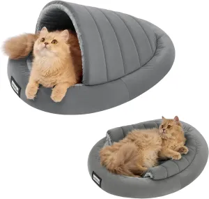 Balance 2 in 1 Cat Bed Cave for Kittens and Small Dogs, Cat Tents for Indoor Cats, Covered Cat Beds with Removable Cushion, Calming Cat Nest, Cat Hideaway, Washable Cat House with Non-Slip Bottom