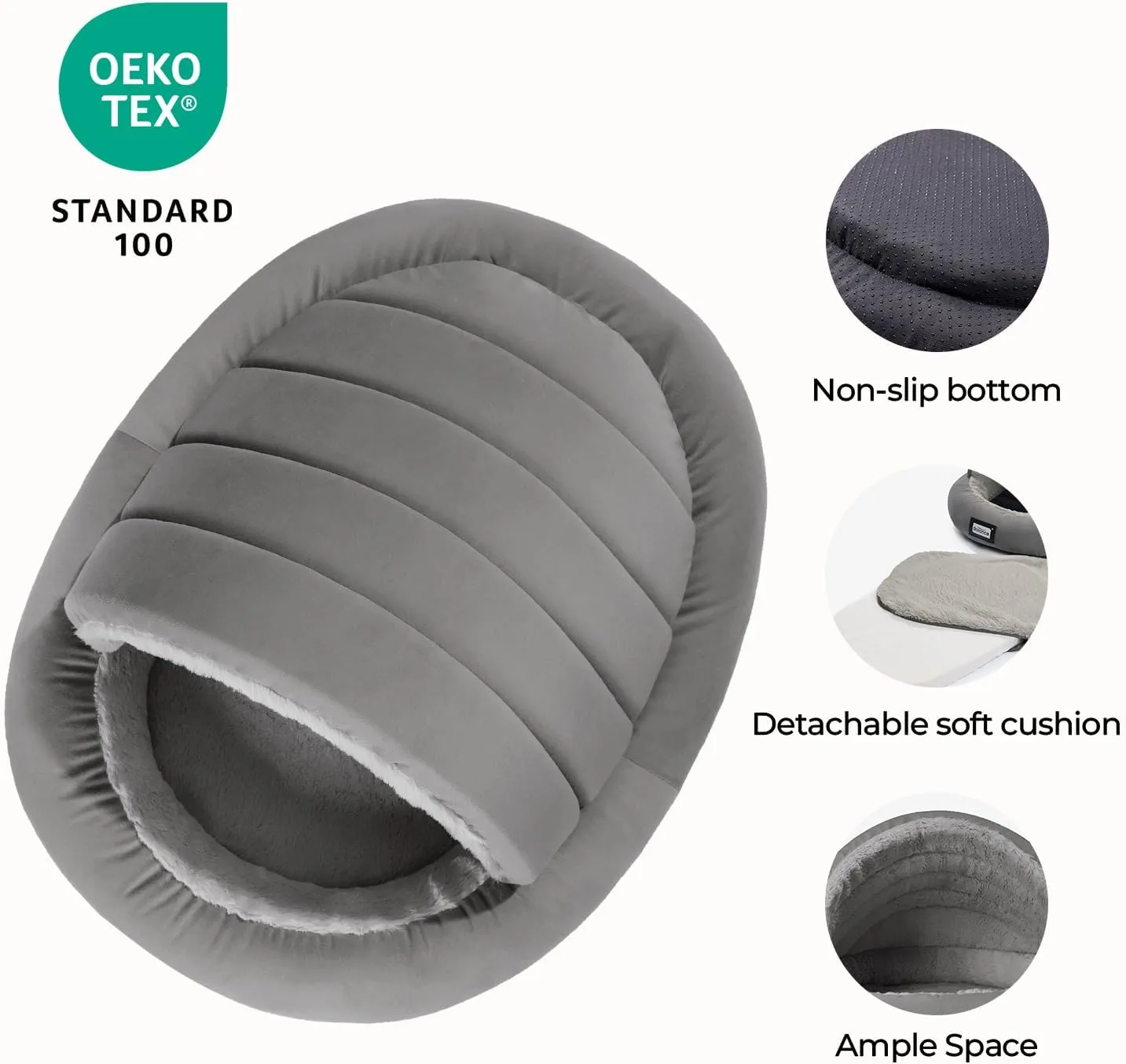 Balance 2 in 1 Cat Bed Cave for Kittens and Small Dogs, Cat Tents for Indoor Cats, Covered Cat Beds with Removable Cushion, Calming Cat Nest, Cat Hideaway, Washable Cat House with Non-Slip Bottom