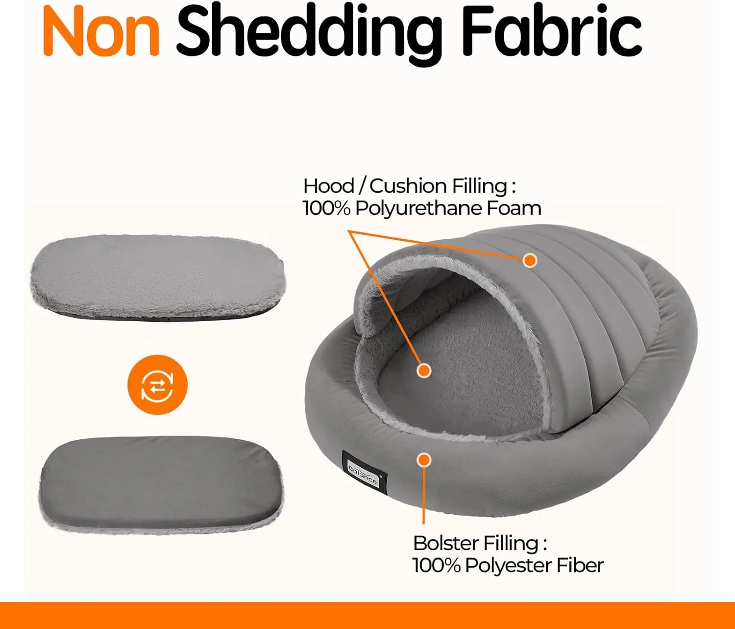 Balance 2 in 1 Cat Bed Cave for Kittens and Small Dogs, Cat Tents for Indoor Cats, Covered Cat Beds with Removable Cushion, Calming Cat Nest, Cat Hideaway, Washable Cat House with Non-Slip Bottom