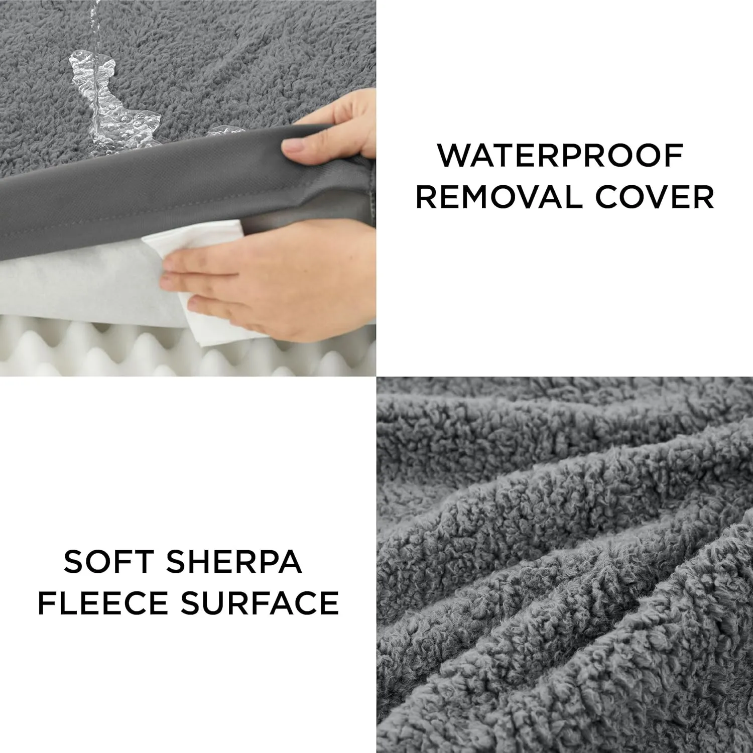 Bedsure Dog Bed for Small Dogs - Orthopedic Waterproof Puppy Beds with Removable Washable Cover, Egg Crate Foam Pet Mat, Suitable for Pet Up to 20 lbs