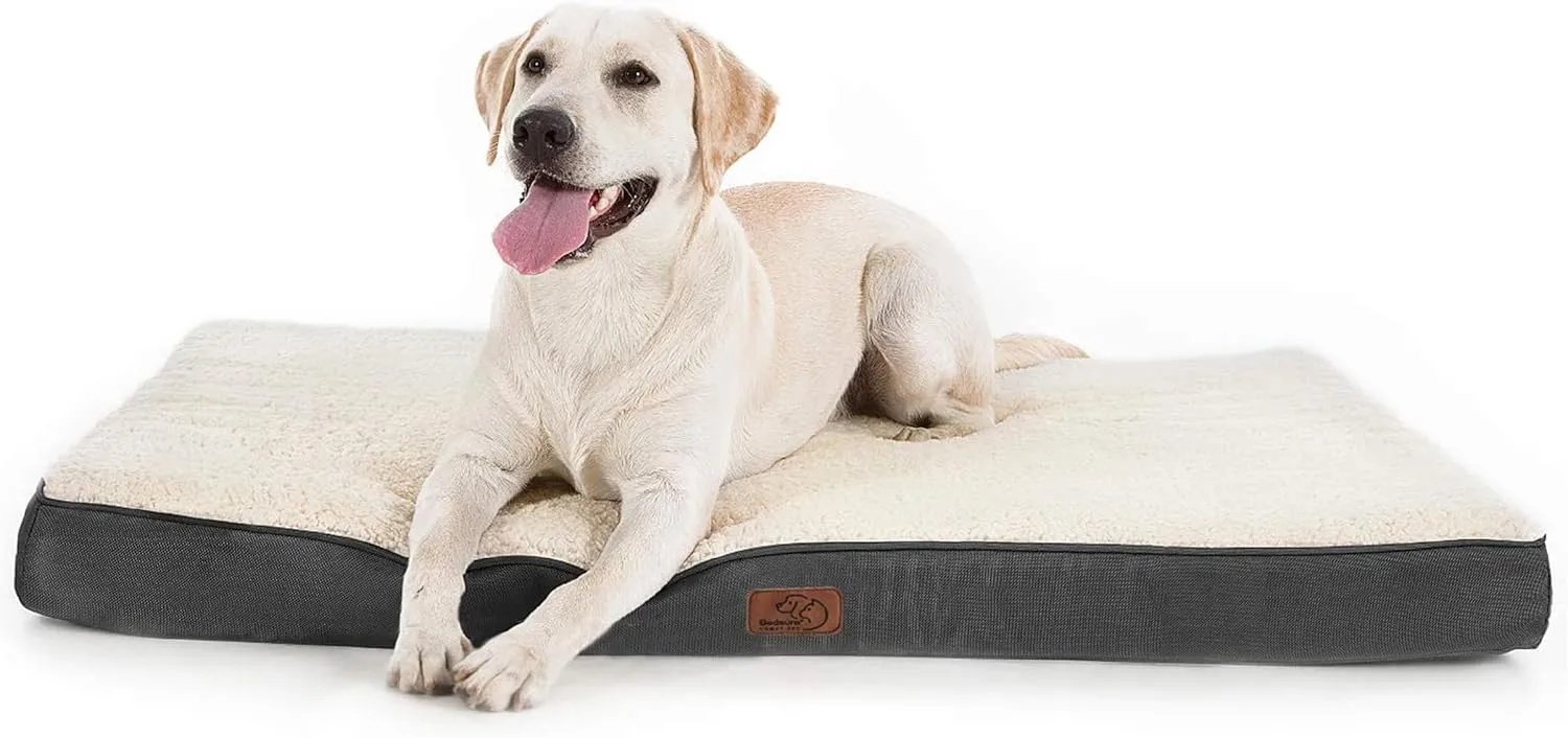 Bedsure Dog Bed Large Sized Dog - Orthopedic Waterproof Pet Beds with Removable Washable Cover, Egg Crate Foam Puppy Mat, Suitable for Pet Up to 65 lbs