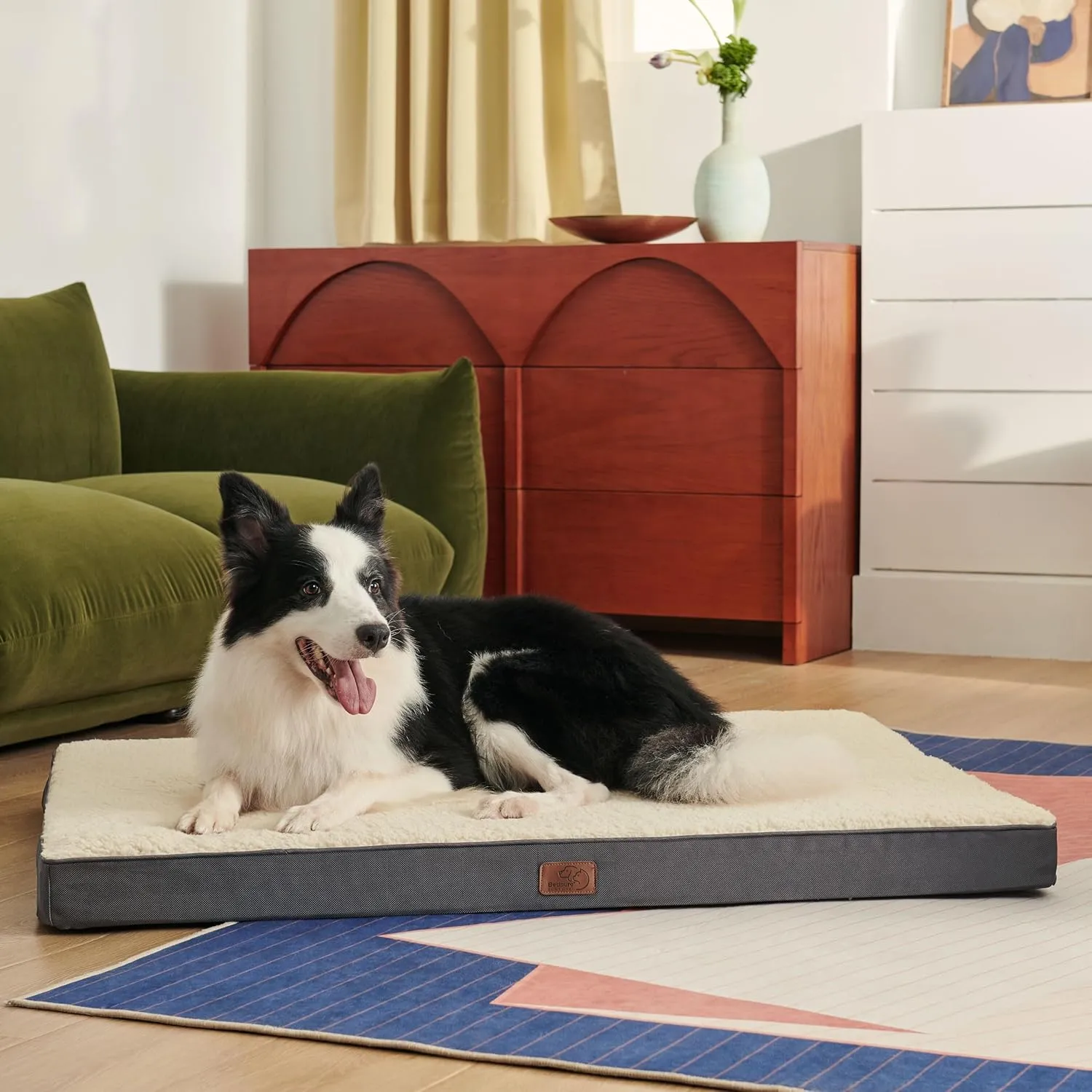 Bedsure Dog Bed Large Sized Dog - Orthopedic Waterproof Pet Beds with Removable Washable Cover, Egg Crate Foam Puppy Mat, Suitable for Pet Up to 65 lbs