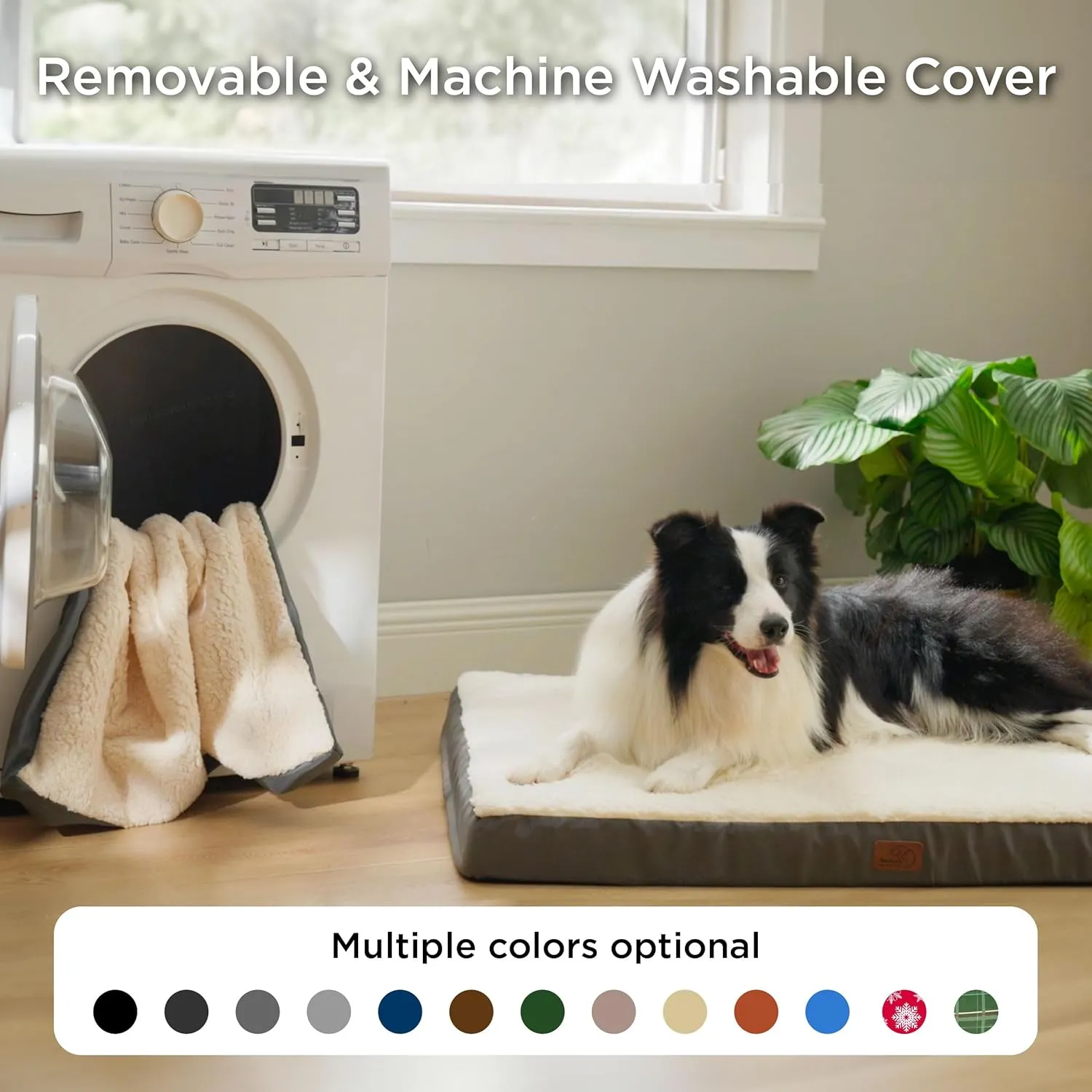 Bedsure XL Dog Bed Large Sized Dog -Orthopedic Waterproof Extra Large Pet Beds with Removable Washable Cover, Egg Crate Foam Mat, Suitable for Pet Up to 100 lbs