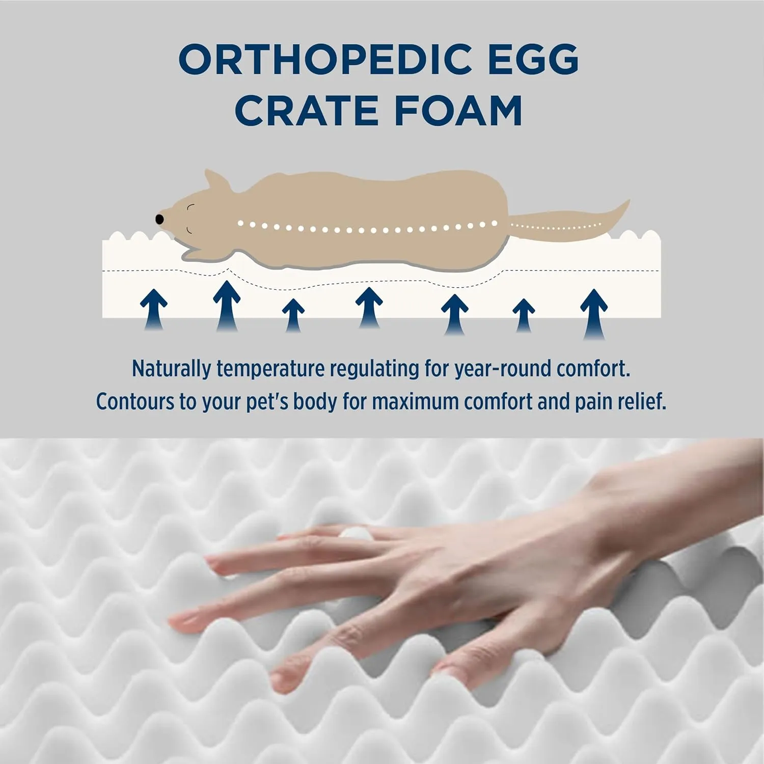 Bedsure XL Dog Bed Large Sized Dog -Orthopedic Waterproof Extra Large Pet Beds with Removable Washable Cover, Egg Crate Foam Mat, Suitable for Pet Up to 100 lbs