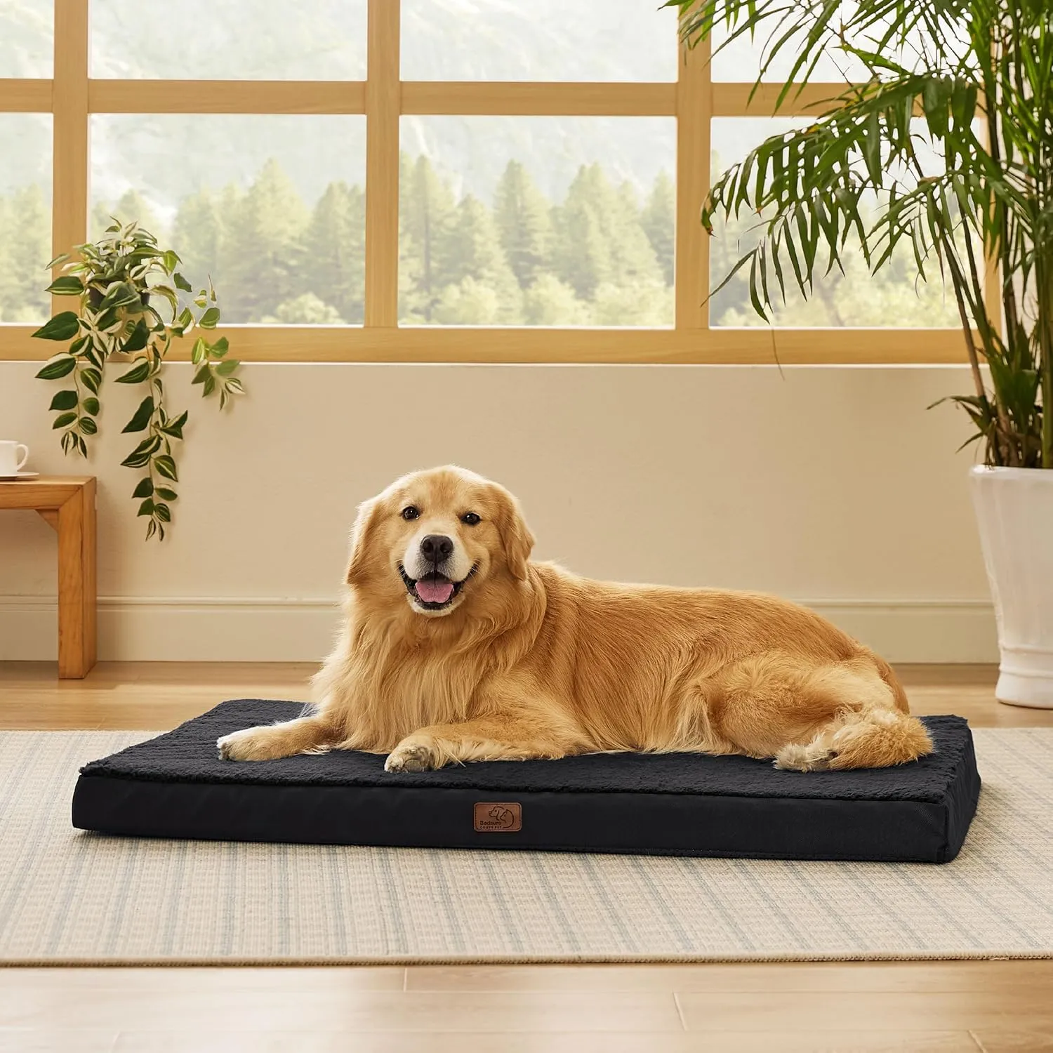 Bedsure XL Dog Bed Large Sized Dog -Orthopedic Waterproof Extra Large Pet Beds with Removable Washable Cover, Egg Crate Foam Mat, Suitable for Pet Up to 100 lbs