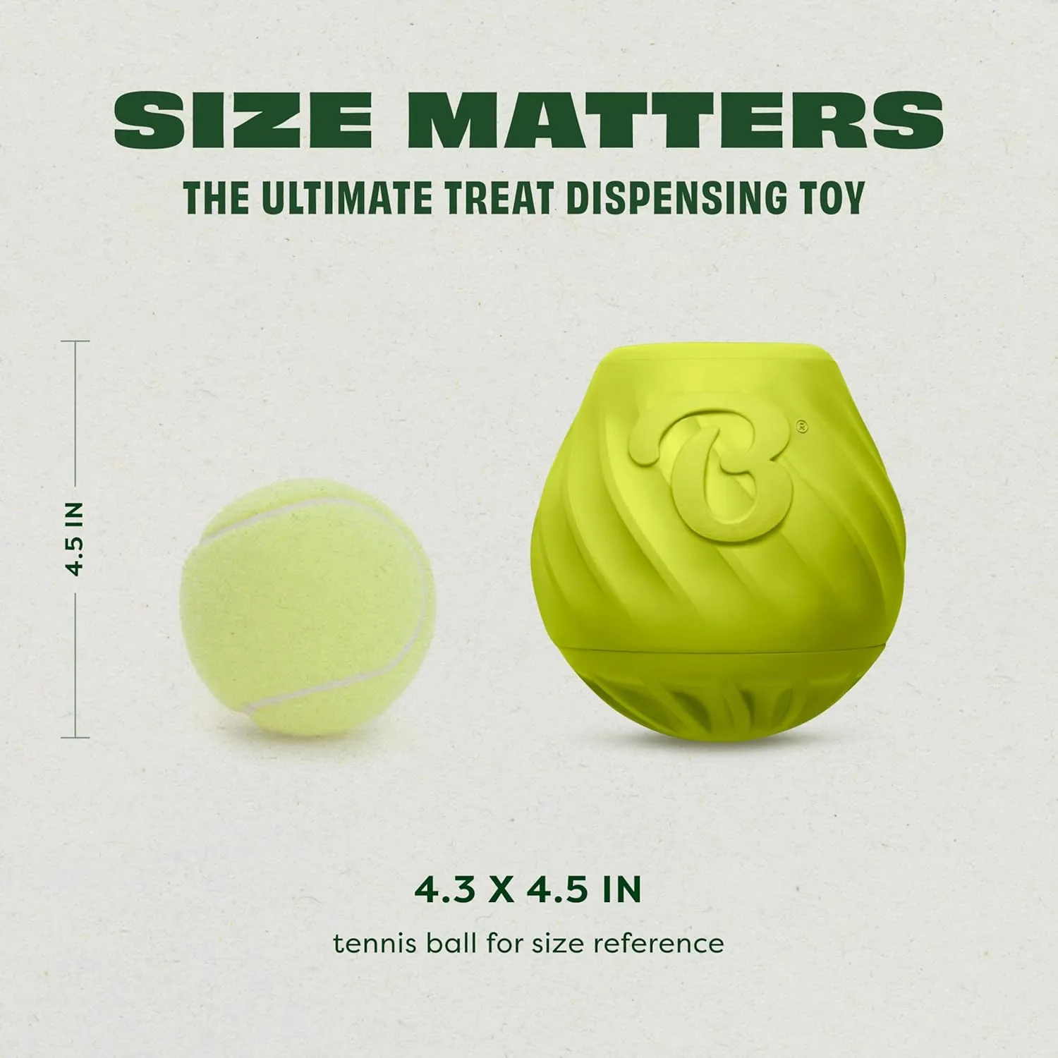 Benebone Pawbler - Natural Rubber Interactive Enrichment Treat and Kibble Dispensing Dog Toy  Great for Boredom - Medium/Large