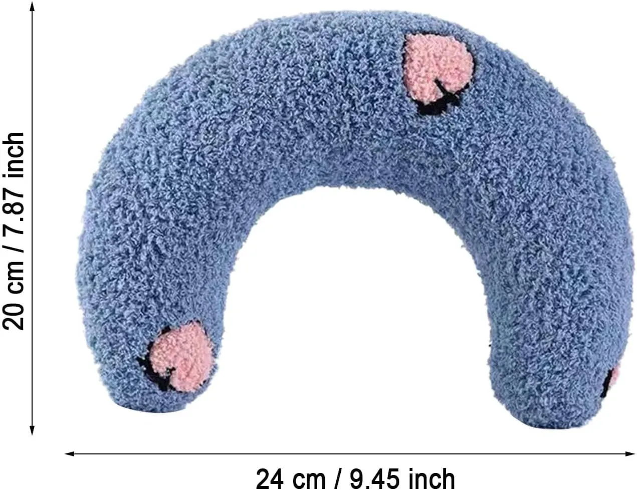 Calming Pillow for Dogs, Soft Dog Bed Pillows Pet Neck Pillow, Dog Calming Pillow for Small Dogs Ultra Soft Fluffy Pet Calming Toy Half Donut Cuddler (A)