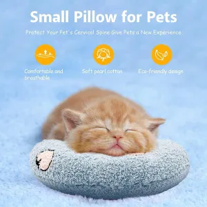 Calming Pillow for Dogs, Soft Dog Bed Pillows Pet Neck Pillow, Dog Calming Pillow for Small Dogs Ultra Soft Fluffy Pet Calming Toy Half Donut Cuddler (A)