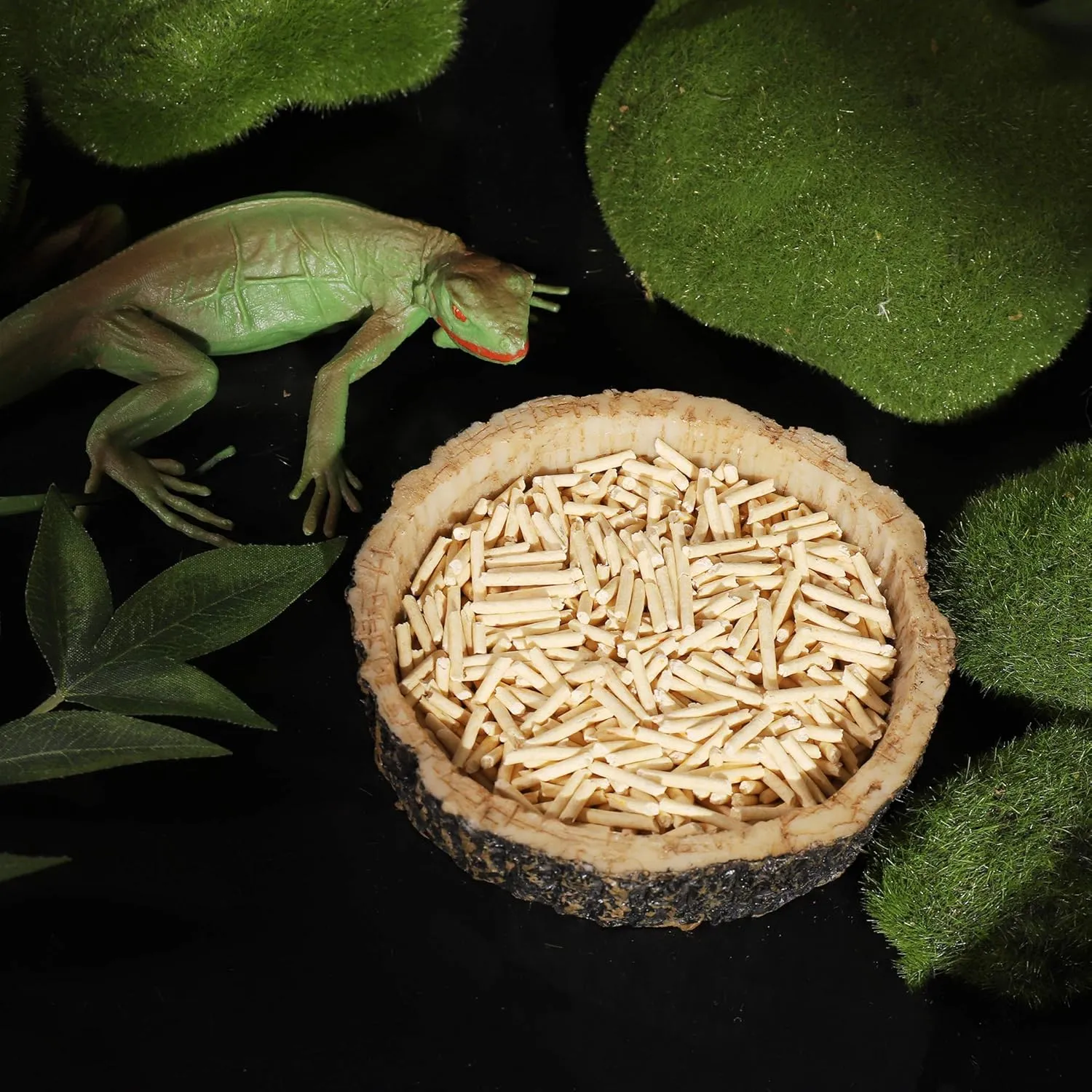 CalPalmy 2 Pack Reptile Water and Food Bowls, Novelty Food Bowl for Lizards, Young Bearded Dragons, Small Snakes and More - Made from BPA-Free Plastic