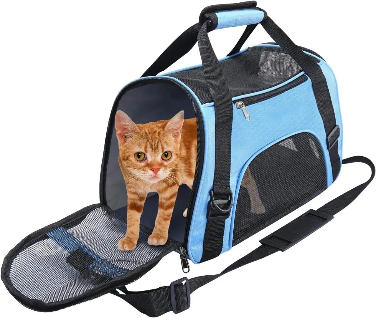 Cat Carrier Airline Approved Pet Carrier,Soft-Sided Pet Travel Carrier for Cats Dogs Puppy Comfort Portable Foldable Pet Bag,Airline Approved