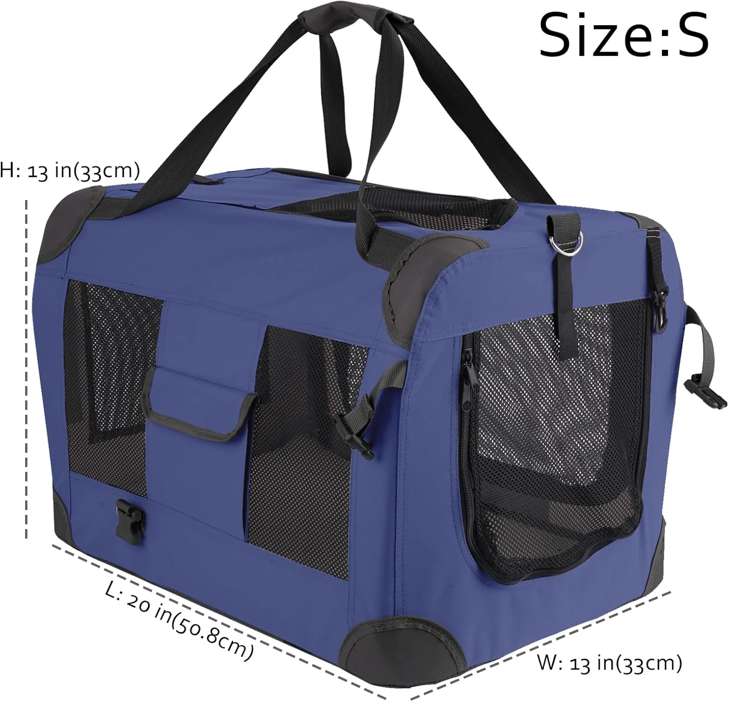 Cat Carrier Pet Carrier Bag Dog Crate 20"x 13"x 13"Portable Collapsible with Soft Warm Blanket/Bowl for Puppy Up to 10 lbs Sturdy Transport Carrier Long Trips/Traveling/Indoor/Outdoor