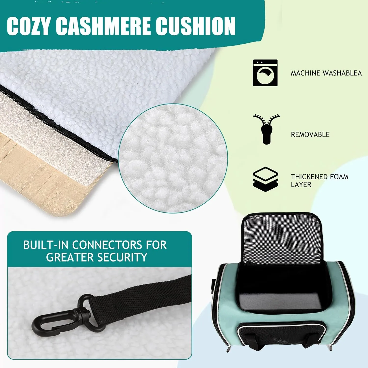 Cat, Dog Carrier for Small Medium Pet Carriers Up to15Lbs, Cat Carrier Soft- Sided Puppy Cat Bag Portable Foldable Airline Approved Carrier Travel (Green 18 * 11 * 11)