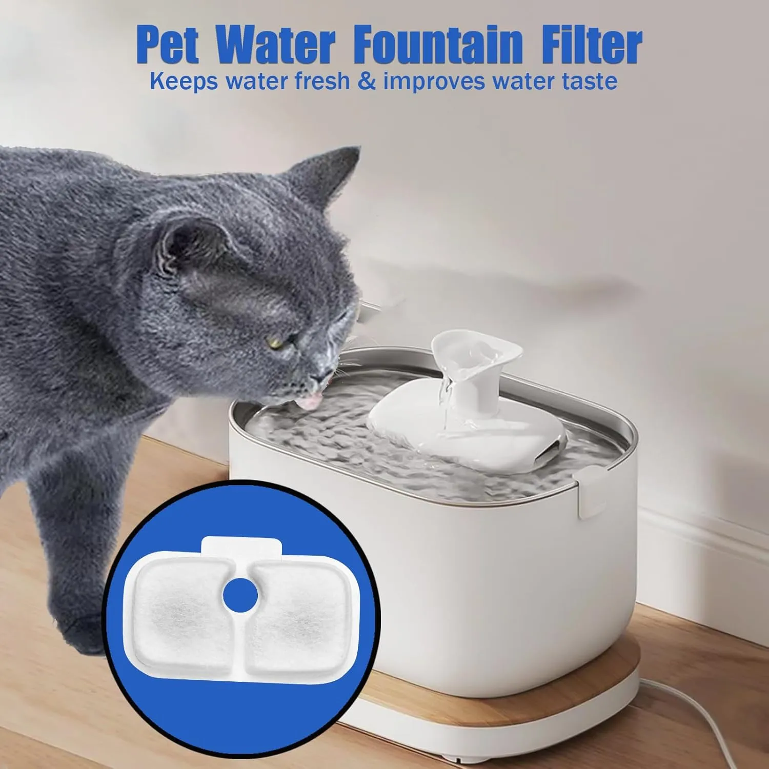 Cat Water Fountain Filter,12 packs Pet Fountain Filter Replacement for Pet Fountain,Filters Replacements fit for Petlibro Dockstream Cat Water Fountain PLWF005/PLWF115/PLWF105