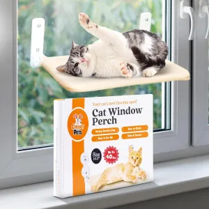 Cat Window Perch  Cordless Foldable Hammock with Hygienic, Claw-Resistant Polyester Mesh, Strong Suction Cups, Space-Saving Shelf and Stylish Lounger for Napping  Holds Up to 40 lbs