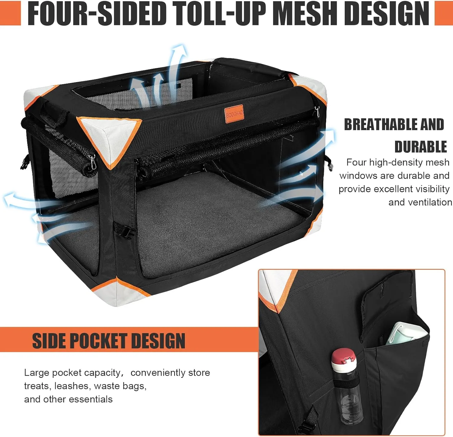 Collapsible Dog Crate-Portable Dog Crates for Small Medium Dogs,4-Door Portable Pet Travel Crate,Sturdy/Breathable/Comfortable,Indoor & Outdoor & Car Back Seat;Soft Dog Blanket