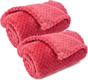 Cranberry Pet Blanket - Warm, Soft, Fuzzy Throws for Dogs & Cats, Plush Fleece for Bed, Couch, Sofa, Travel (S/24" x 32")