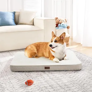 Deconovo Orthopedic Dog BedSupportive, Washable, Non-Slip Pet Bed for Medium & Large DogsMemory Foam Cushion with Removable Cover, 44x32x3 InchKhaki