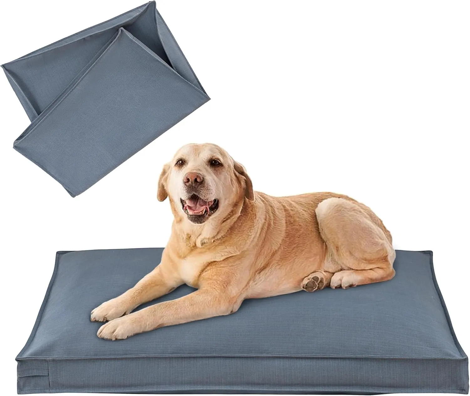 Dog Bed Covers Replacement Washable, Waterproof Dog Bed Cover with Zipper, 44Lx32Wx3H inch Durable Oxford Pet Bed Cover for Outdoor/Indoor Use, Cover Only, Blue-Gray