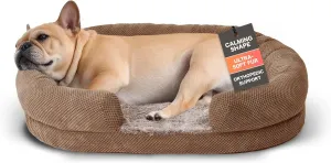 Dog Beds for Small Dogs with Removable Cover, Memory Foam for Puppy & Cat, Cozy and Soft Pet Bed, Washable Round Bed with Bolstered Sides, Perfect Medium Dog Sofa or Chair for Pet Care, Coffee