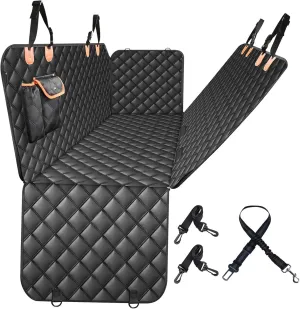 Dog Car Seat Cover for Back Seat  Waterproof Nonslip Hammock with Dog Seat Belt, Universal Fit Pet Seat Protector for Cars, SUVs, Trucks, Durable, Easy Install, Machine Washable