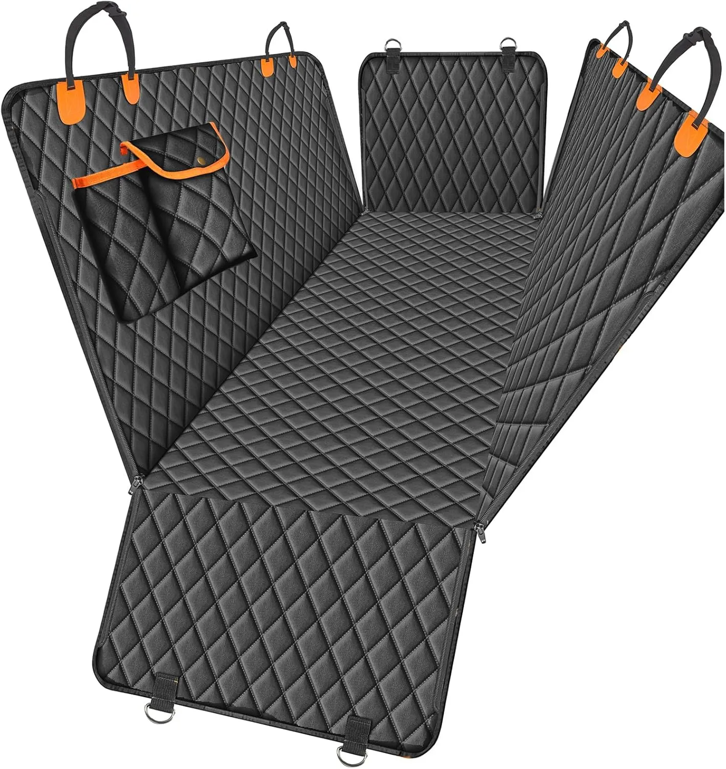 Dog Car Seat Cover for Back Seat  Waterproof Nonslip Hammock with Dog Seat Belt, Universal Fit Pet Seat Protector for Cars, SUVs, Trucks, Durable, Easy Install, Machine Washable