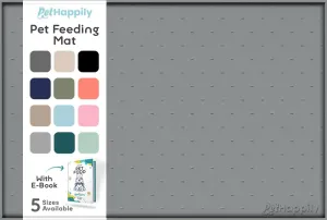 Dog Food Mat - Raised Edges Dogs Mat for Food and Water Prevent Spill, Waterproof Cat Food Mats Protect Floors, Easy Clean Dog Bowl Mats for Food and Water, Silicone Pet Food Tray