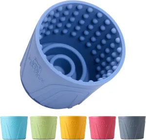 Dog Lick Bowl, Bestalk Anxiety Relief Slow Feeder Dog Lick Mat Treat Dispenser, Non-Slip Licking Bowl Enrichment Toys for Small Medium and Large Breed Dogs, BPA Free Silicone(Dark Blue,S)