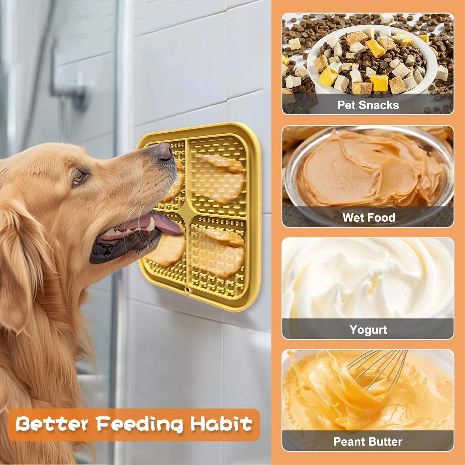 Dog Licking Mats (Silicone) & Cheese Flavored Dog Chew Toy (Nylon), Pets Dogy Pupyy Slow Feeder Kit for Butter Yogurt Peanut, Anxiety Relief Pet Supplies for Bathing Training