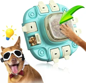 Dog Puzzle Toy with Slow Feeder, 2 Levels IQ Training & Entertainment for All Breeds, Interactive Treat Feeder, Anti-Tip Design, Large Capacity, Promotes Healthy Eating & Reduces Boredom