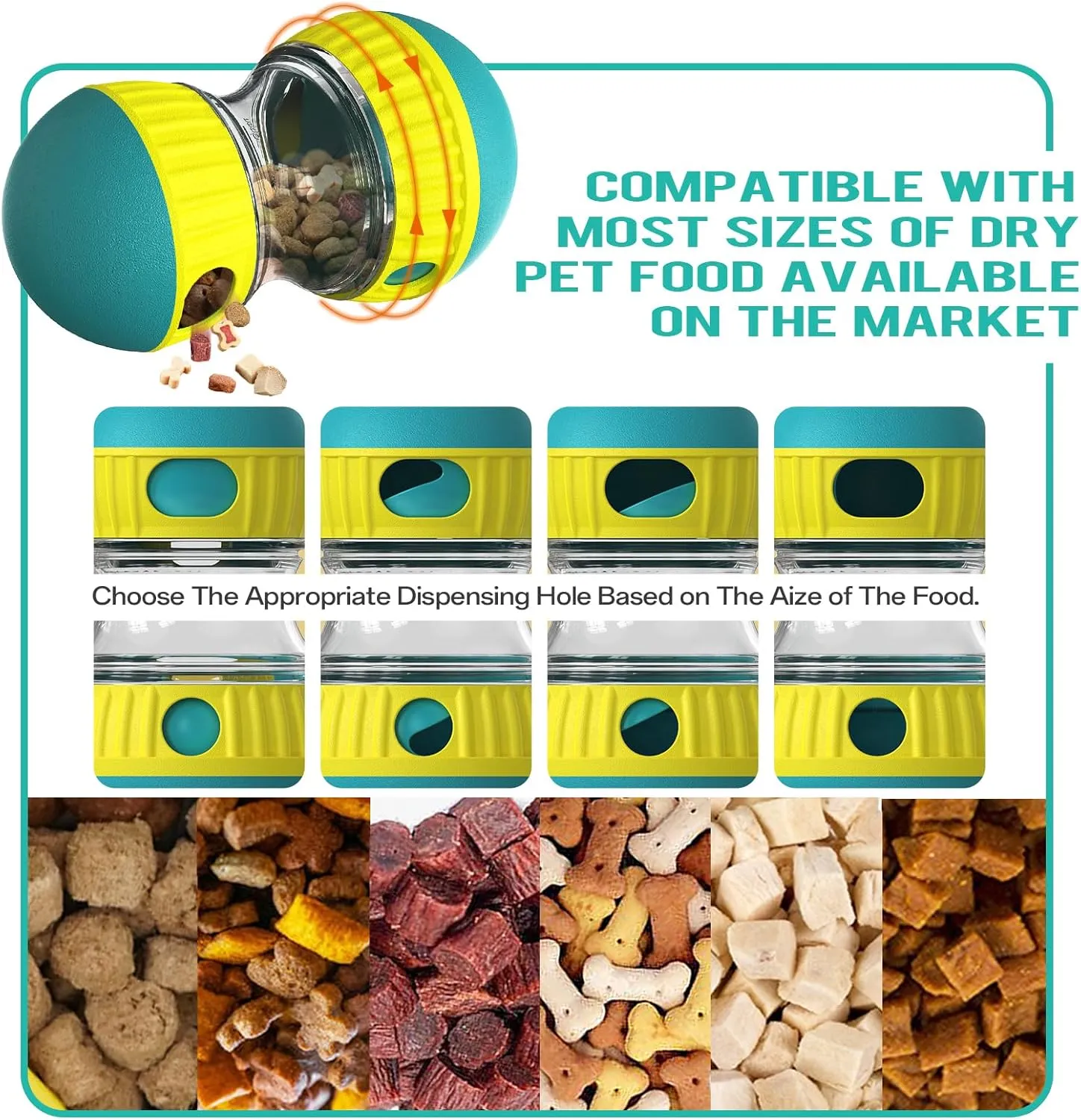 Dog Puzzle Toys, Adjustable Dog Treat Dispensing,Interactive Dog Enrichment Toy to Keep Them Busy,Food Puzzles Ball for Dogs, Puppy Slow Feeder for Boredom