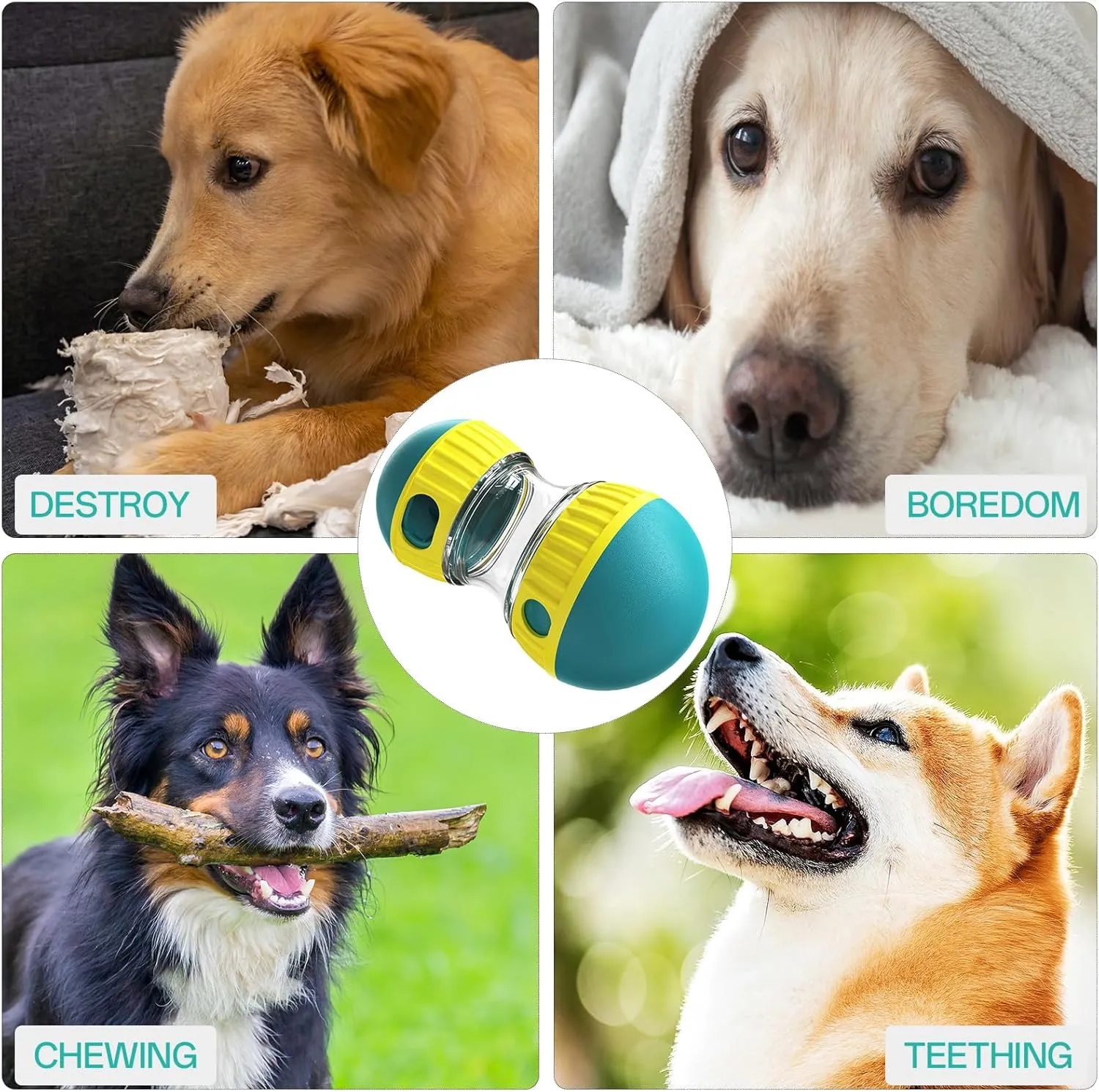 Dog Puzzle Toys, Adjustable Dog Treat Dispensing,Interactive Dog Enrichment Toy to Keep Them Busy,Food Puzzles Ball for Dogs, Puppy Slow Feeder for Boredom