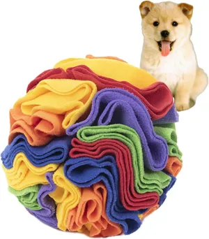 Dog Snuffle Ball, Dog Treat Toys Interactive Sniff Ball, Dog Enrichment Snuffle Ball Dog Puzzle Feeder for Exercise,Sniff Training& Slow Feeding (Rainbow, 15cm)