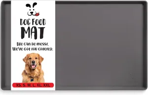 DogBuddy Dog Food Mat  Waterproof Dog Bowl Mat for Food and Water, Silicone Pet Feeding Mats for Floors, Non-Slip Placemat with High Edges for Dogs Bowls, Puppy Essentials (L: 24" x 16", Shadow)