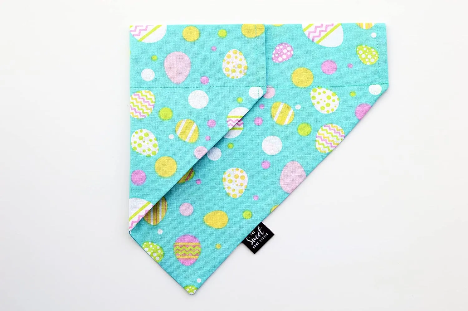 Easter over the collar dog bandana, handmade pastel color spring slip on pet bandana (Easter Egg Multi Dot, Small)