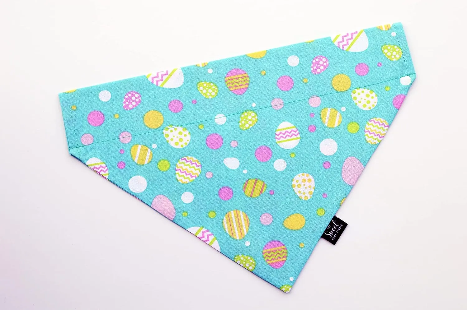 Easter over the collar dog bandana, handmade pastel color spring slip on pet bandana (Easter Egg Multi Dot, Small)