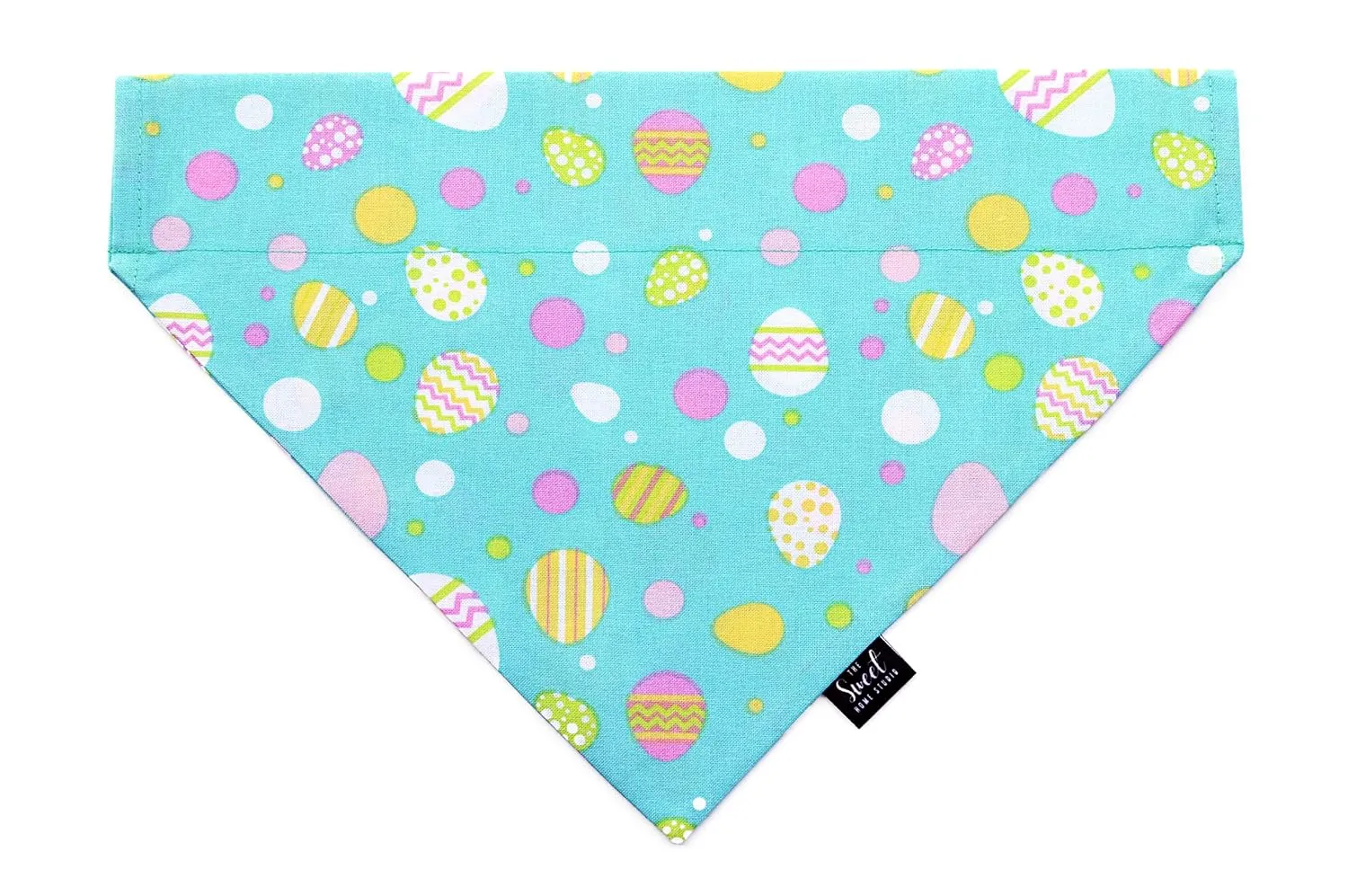Easter over the collar dog bandana, handmade pastel color spring slip on pet bandana (Easter Egg Multi Dot, Small)