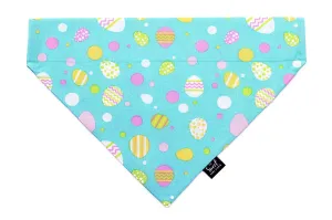 Easter over the collar dog bandana, handmade pastel color spring slip on pet bandana (Easter Egg Multi Dot, Small)