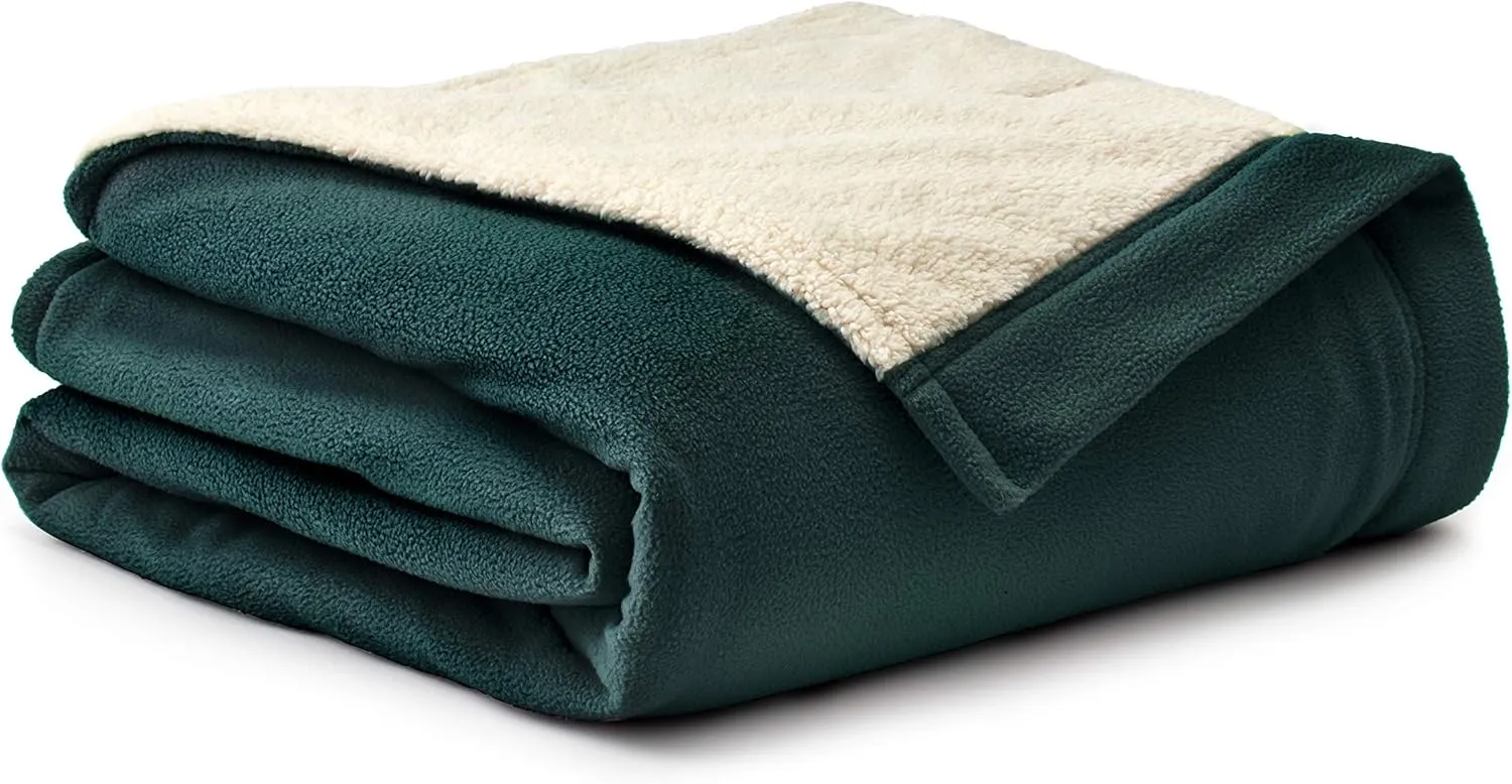 Eddie Bauer - Twin Heated Blanket, Soft Fleece Electric Blanket with Sherpa Reverse, Warm Bedding with Low-Voltage Technology (Juniper, Twin)